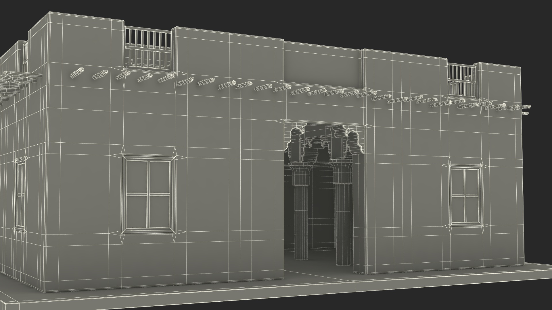 3D model Cartoon Arab House with a Courtyard