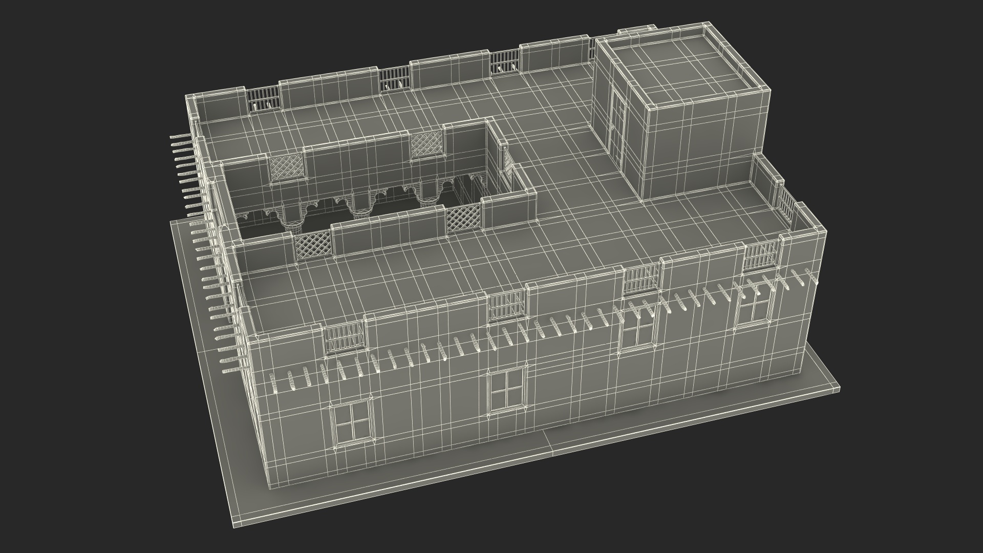 3D model Cartoon Arab House with a Courtyard
