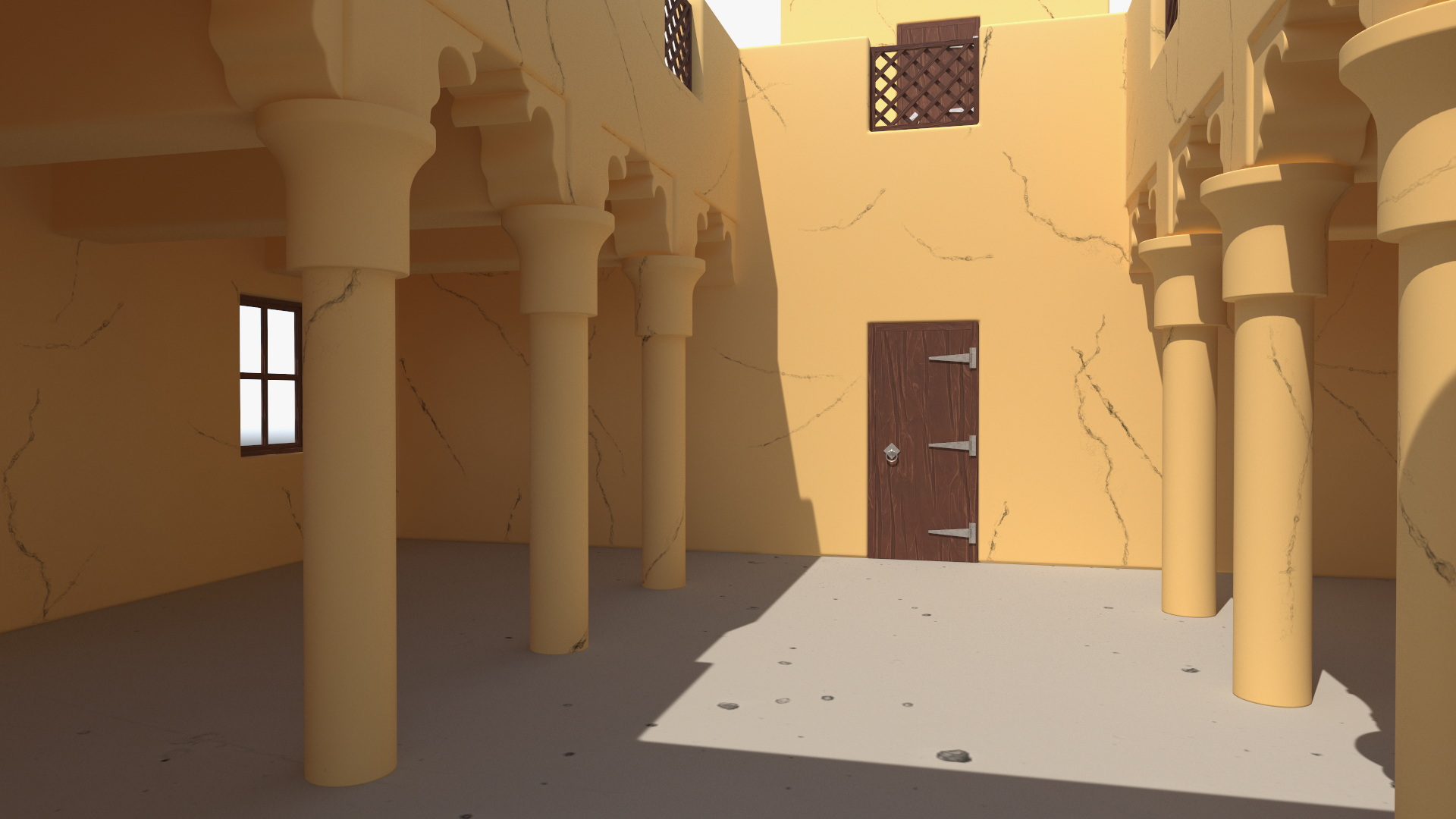 3D model Cartoon Arab House with a Courtyard