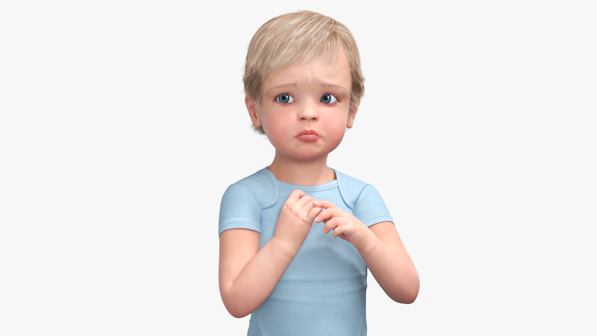 3D Toddler in Bodysuit Standing Pose model