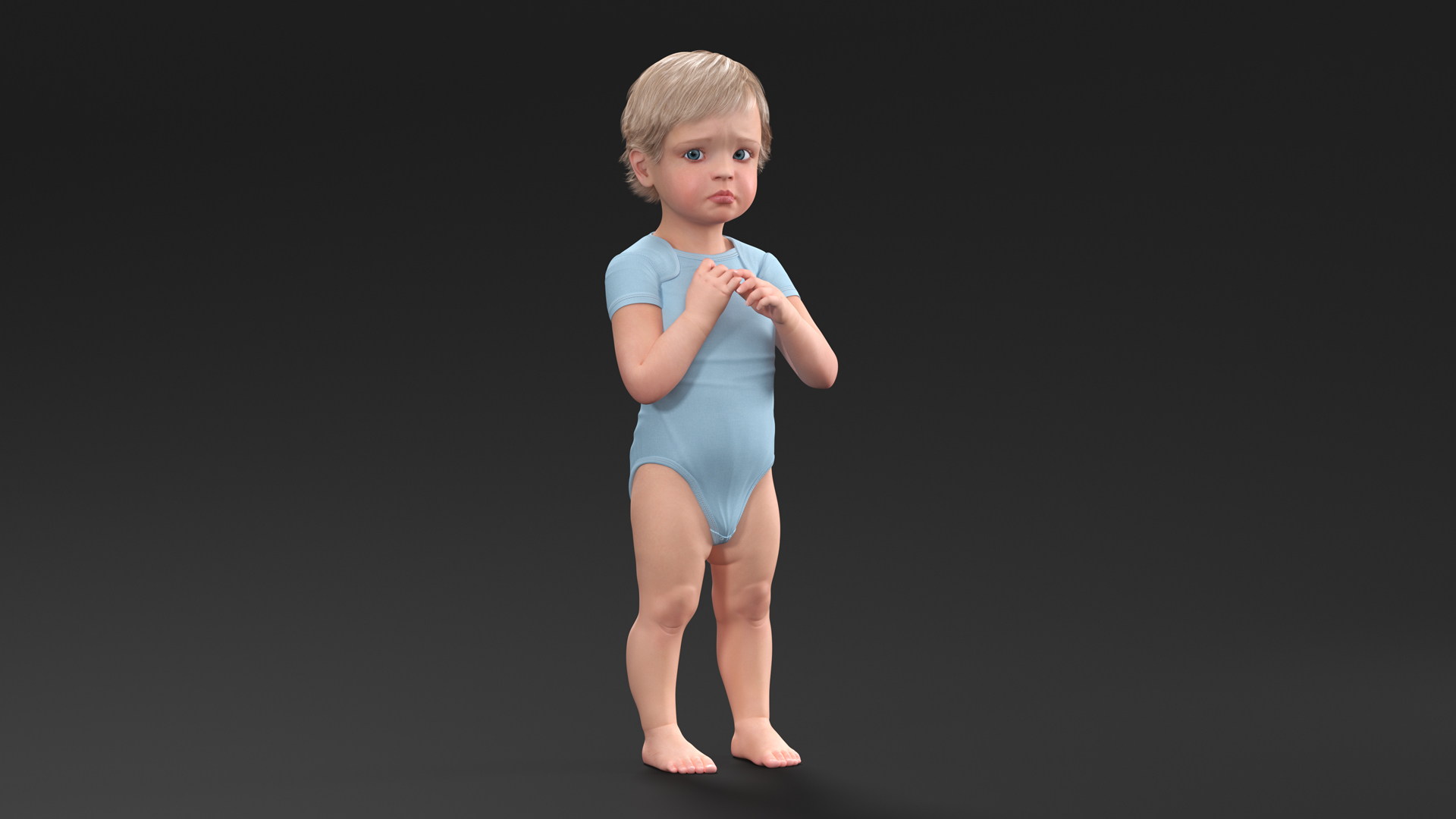 3D Toddler in Bodysuit Standing Pose model