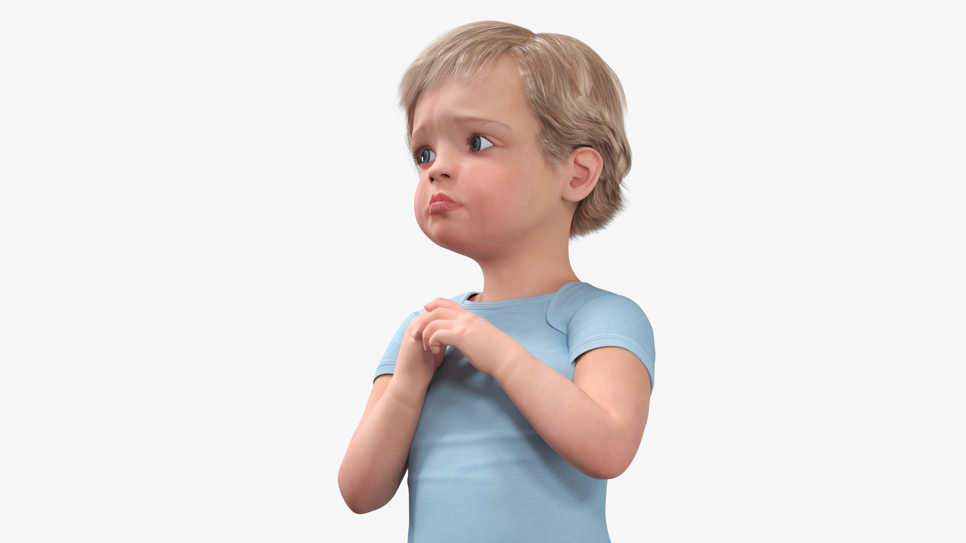 3D Toddler in Bodysuit Standing Pose model