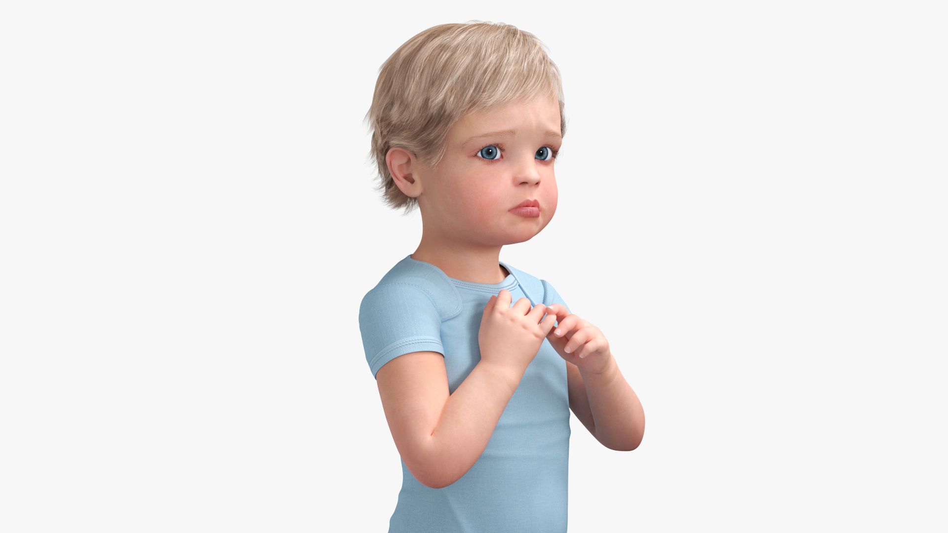 3D Toddler in Bodysuit Standing Pose model