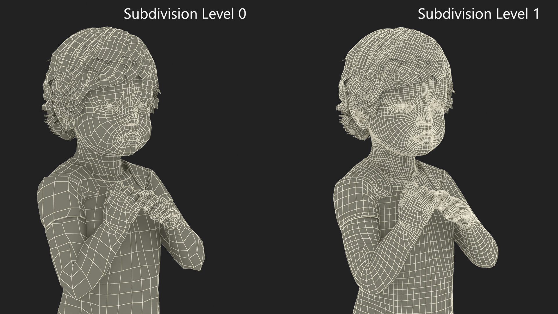 3D Toddler in Bodysuit Standing Pose model