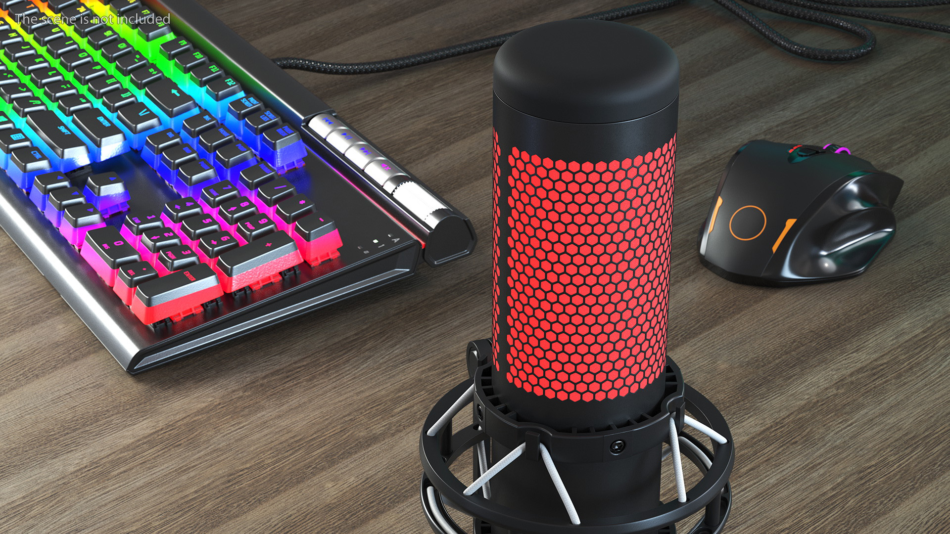 3D Gaming Microphone Black with RGB Light model