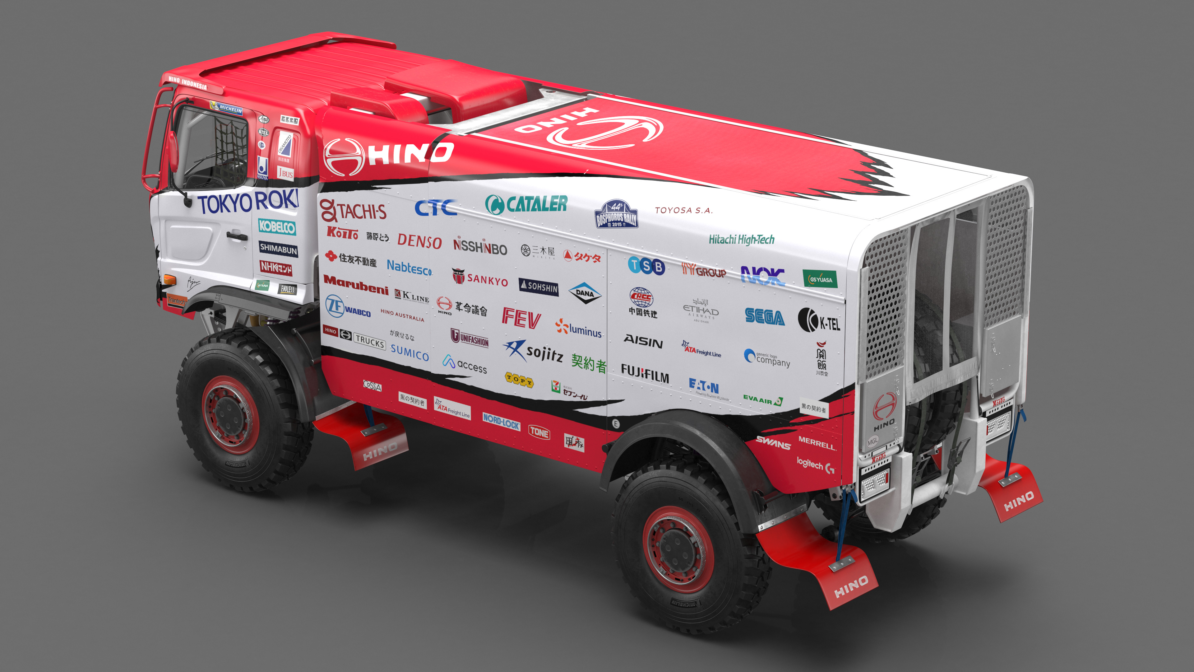 Hino Dakar Truck Rigged for Maya 3D