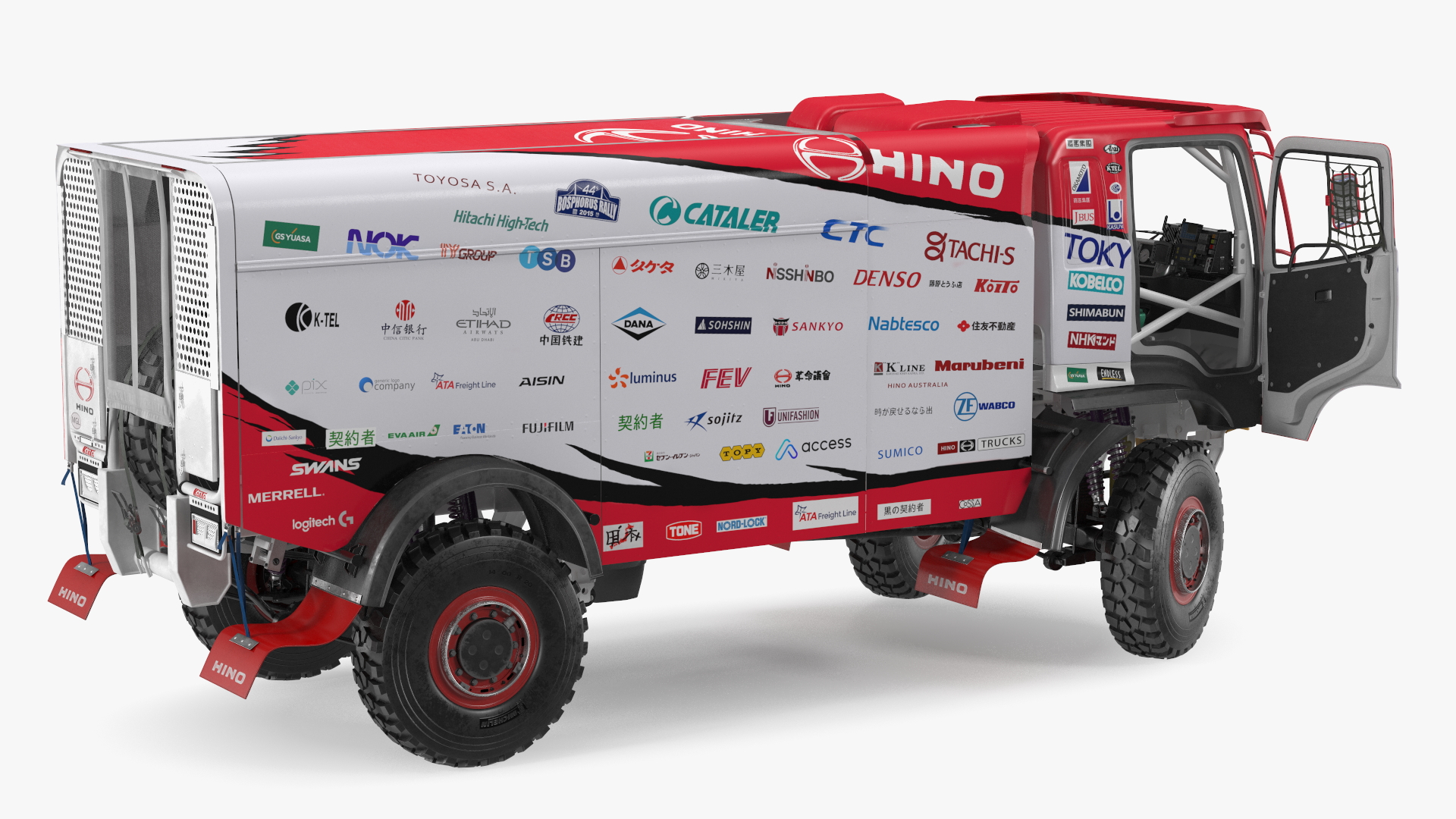 Hino Dakar Truck Rigged for Maya 3D