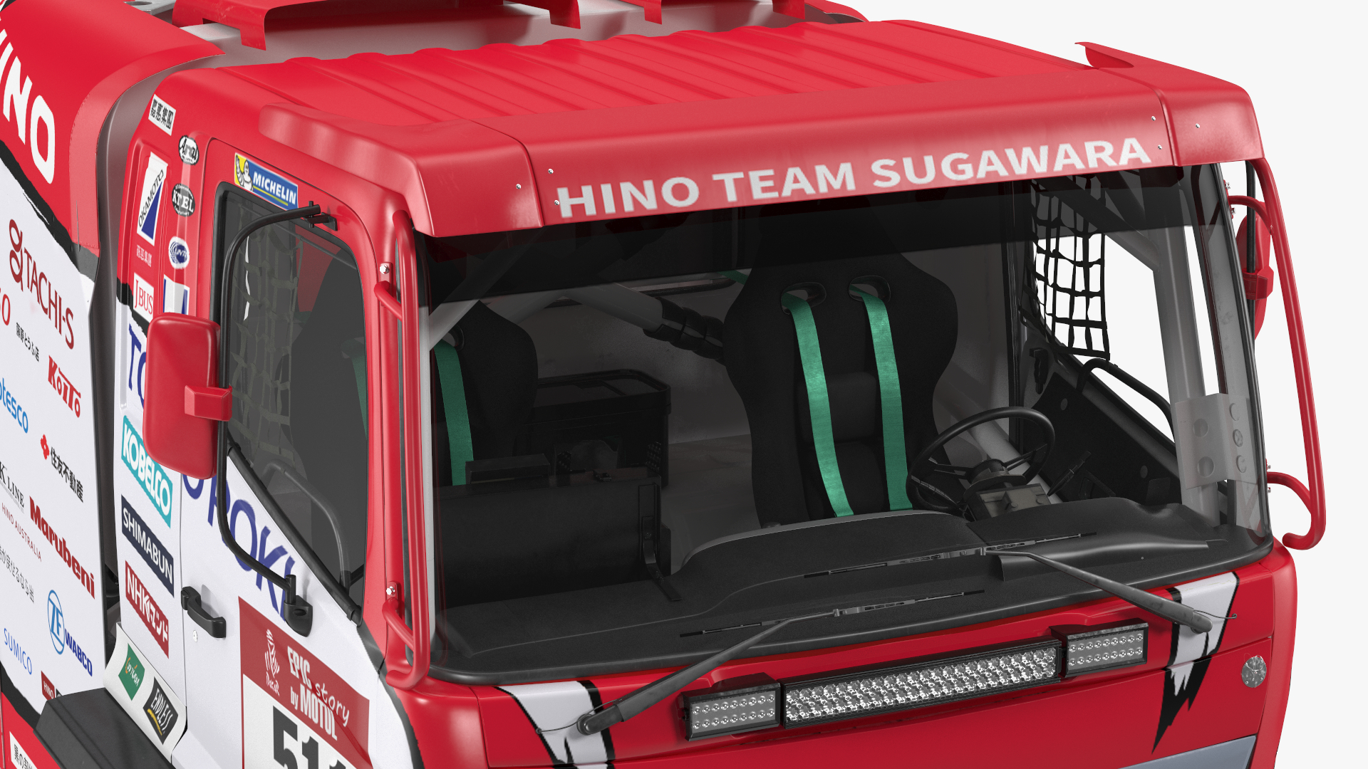Hino Dakar Truck Rigged for Maya 3D