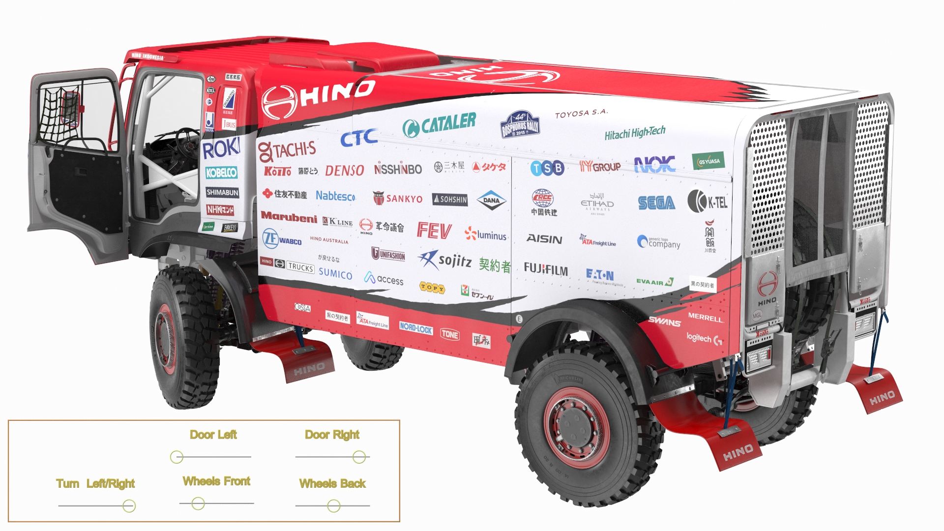 Hino Dakar Truck Rigged for Maya 3D