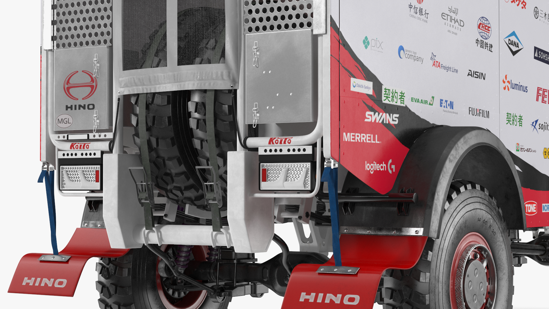 Hino Dakar Truck Rigged for Maya 3D