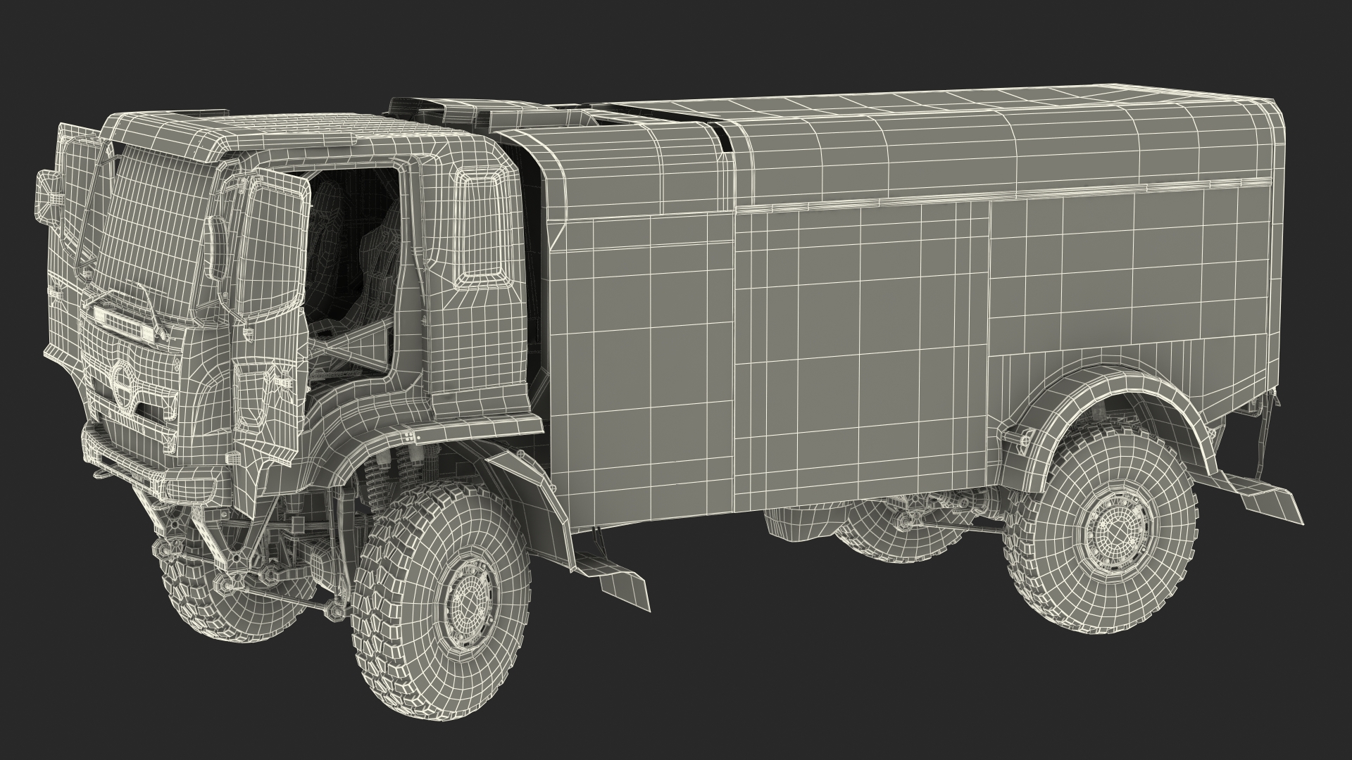 Hino Dakar Truck Rigged for Maya 3D