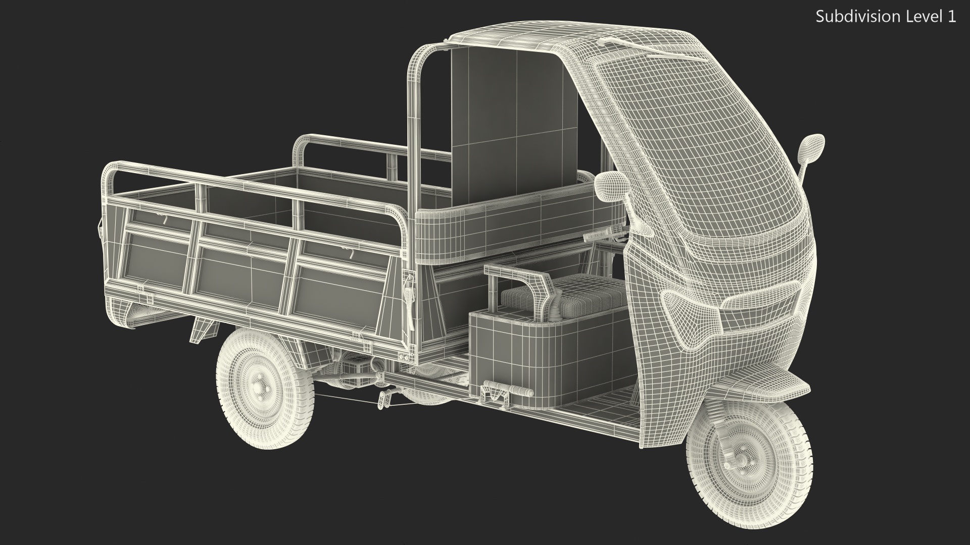 Electric Cargo Tricycle Rickshaw 3D