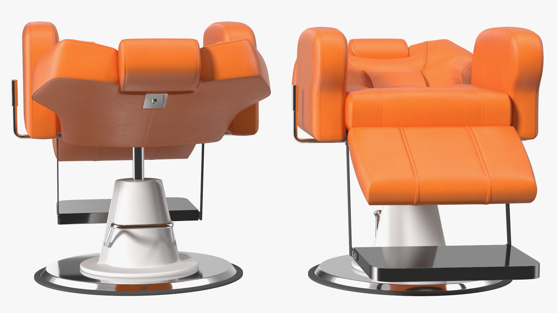 Beauty Salon Chair Unfolded Orange 3D model