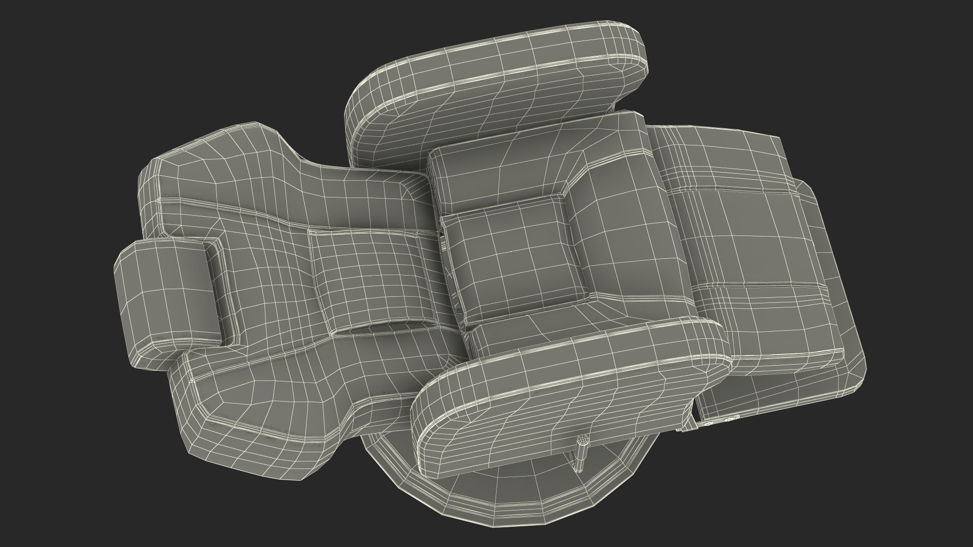 Beauty Salon Chair Unfolded Orange 3D model
