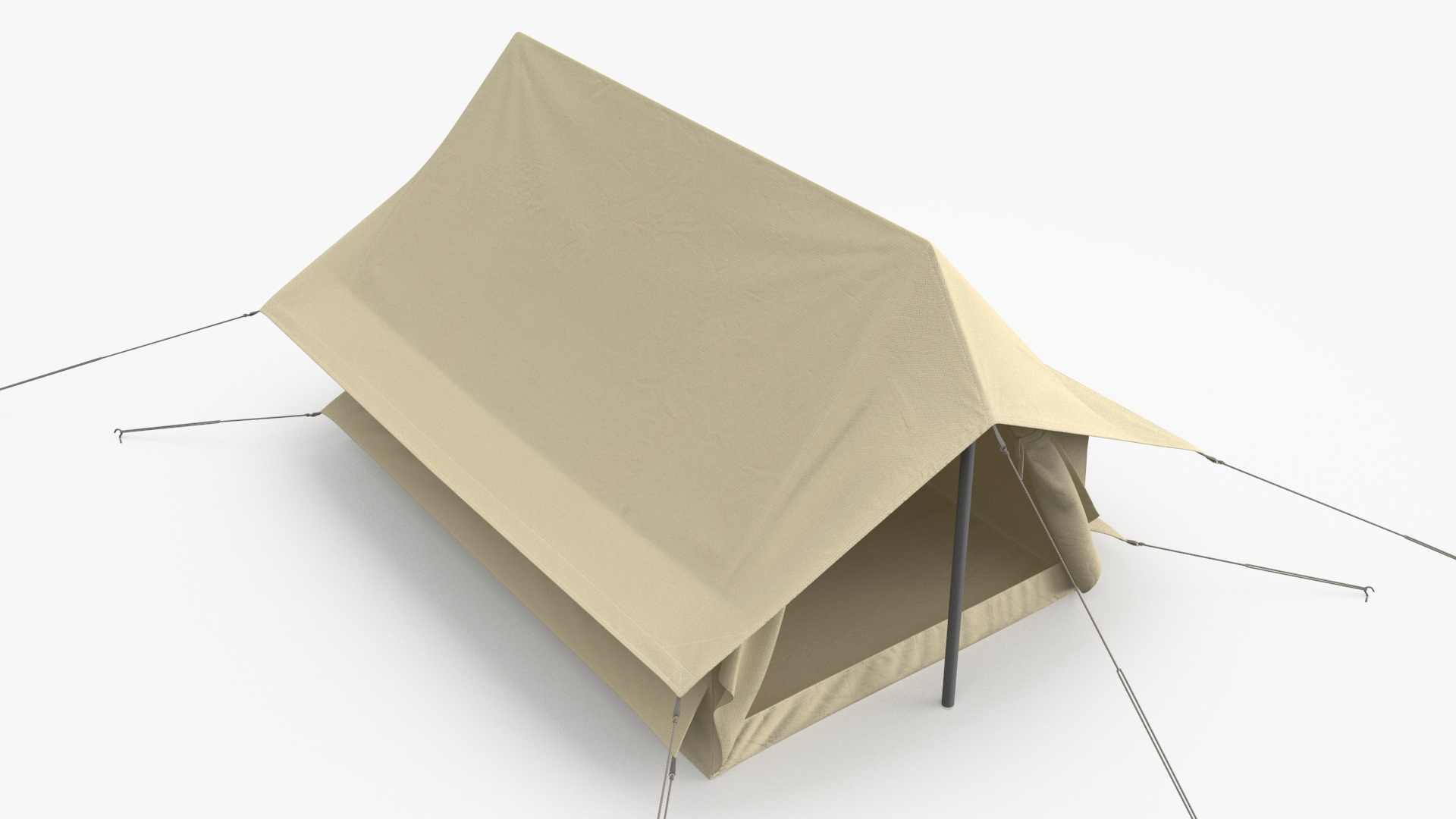 Vintage Sand Color Scout Tent Open 3D model