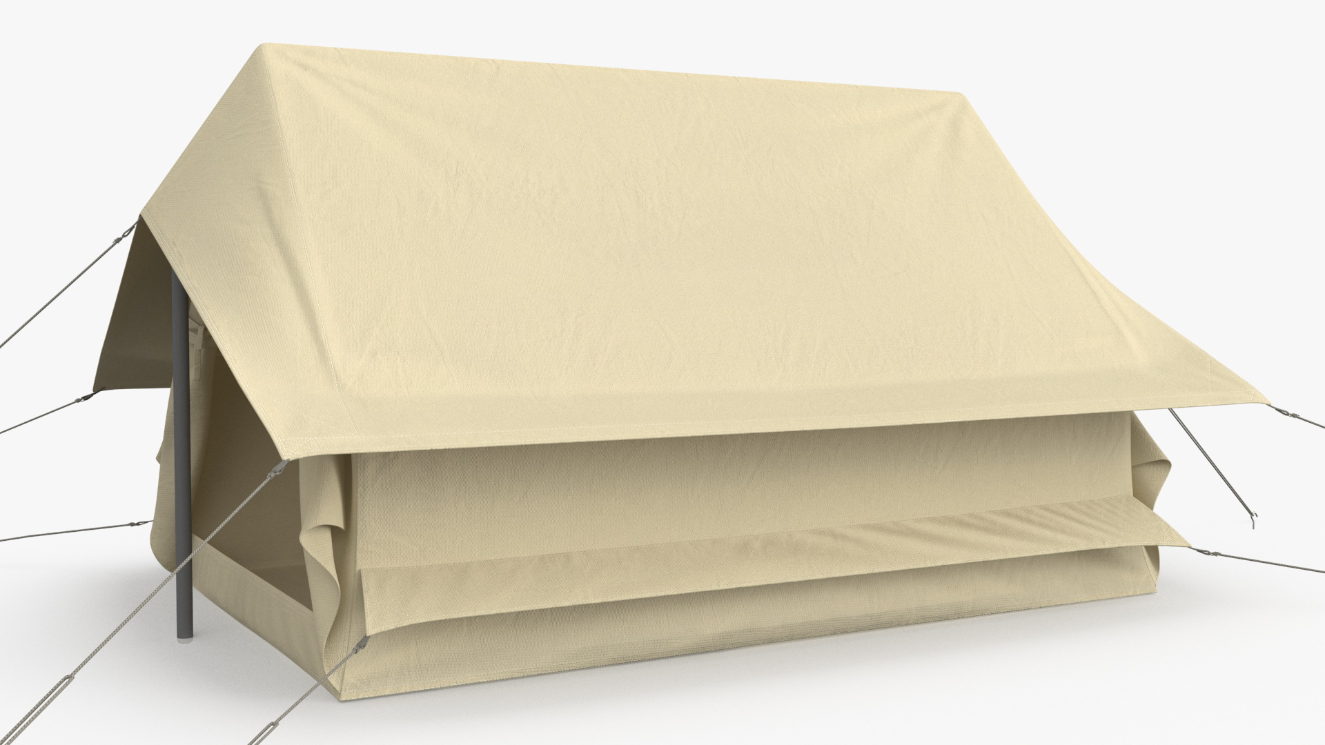 Vintage Sand Color Scout Tent Open 3D model