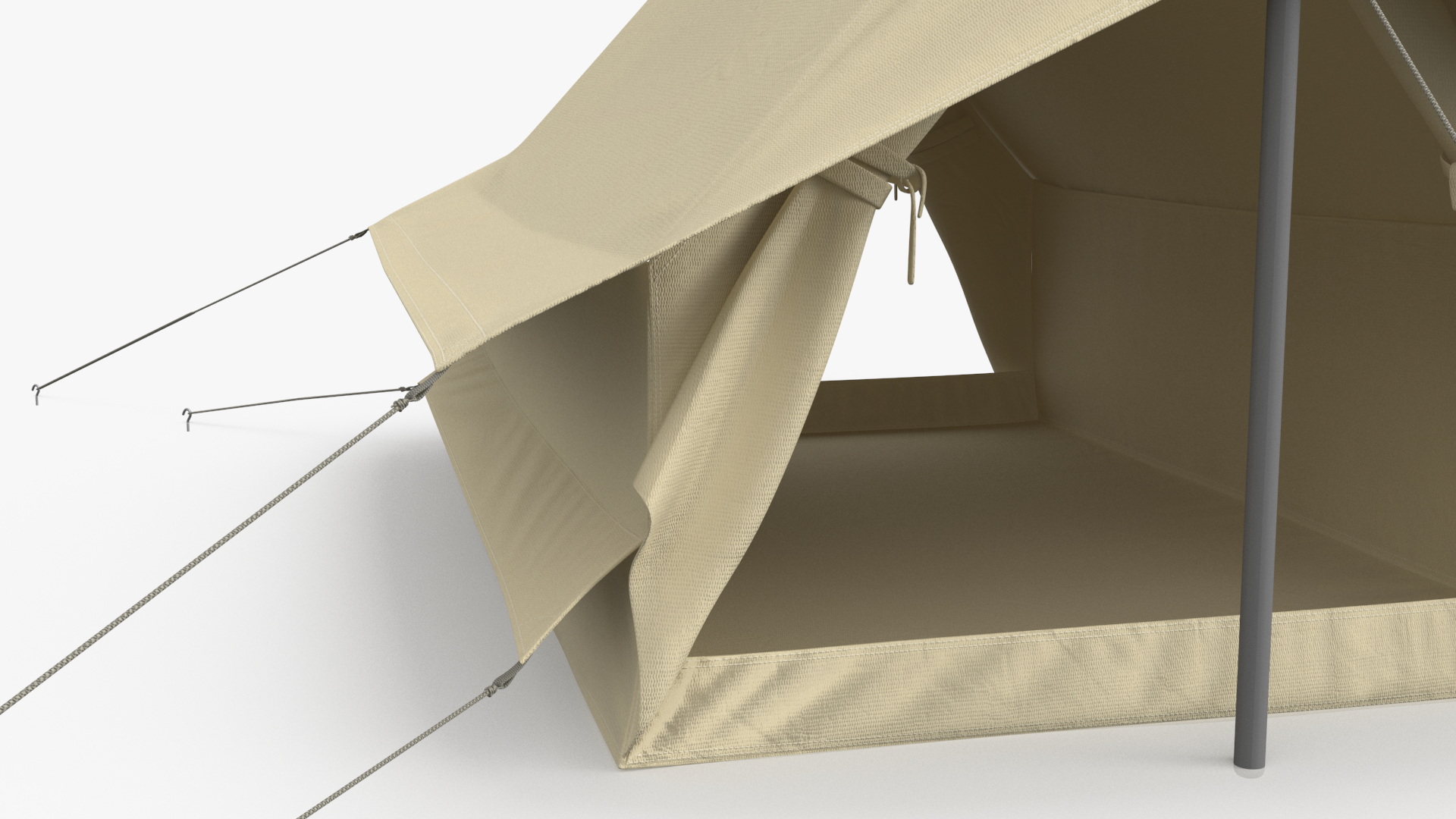 Vintage Sand Color Scout Tent Open 3D model