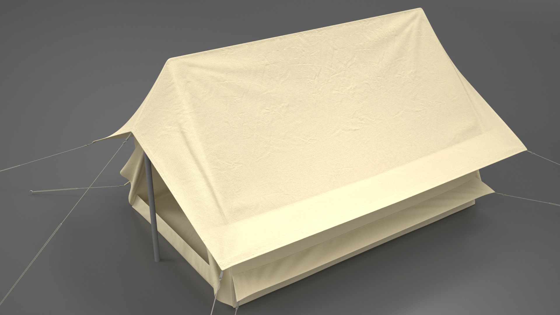 Vintage Sand Color Scout Tent Open 3D model