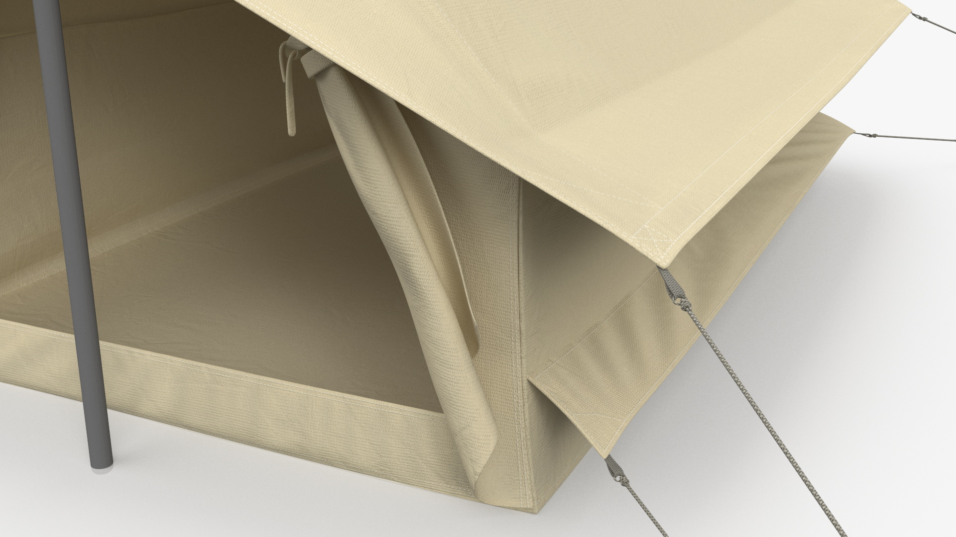 Vintage Sand Color Scout Tent Open 3D model