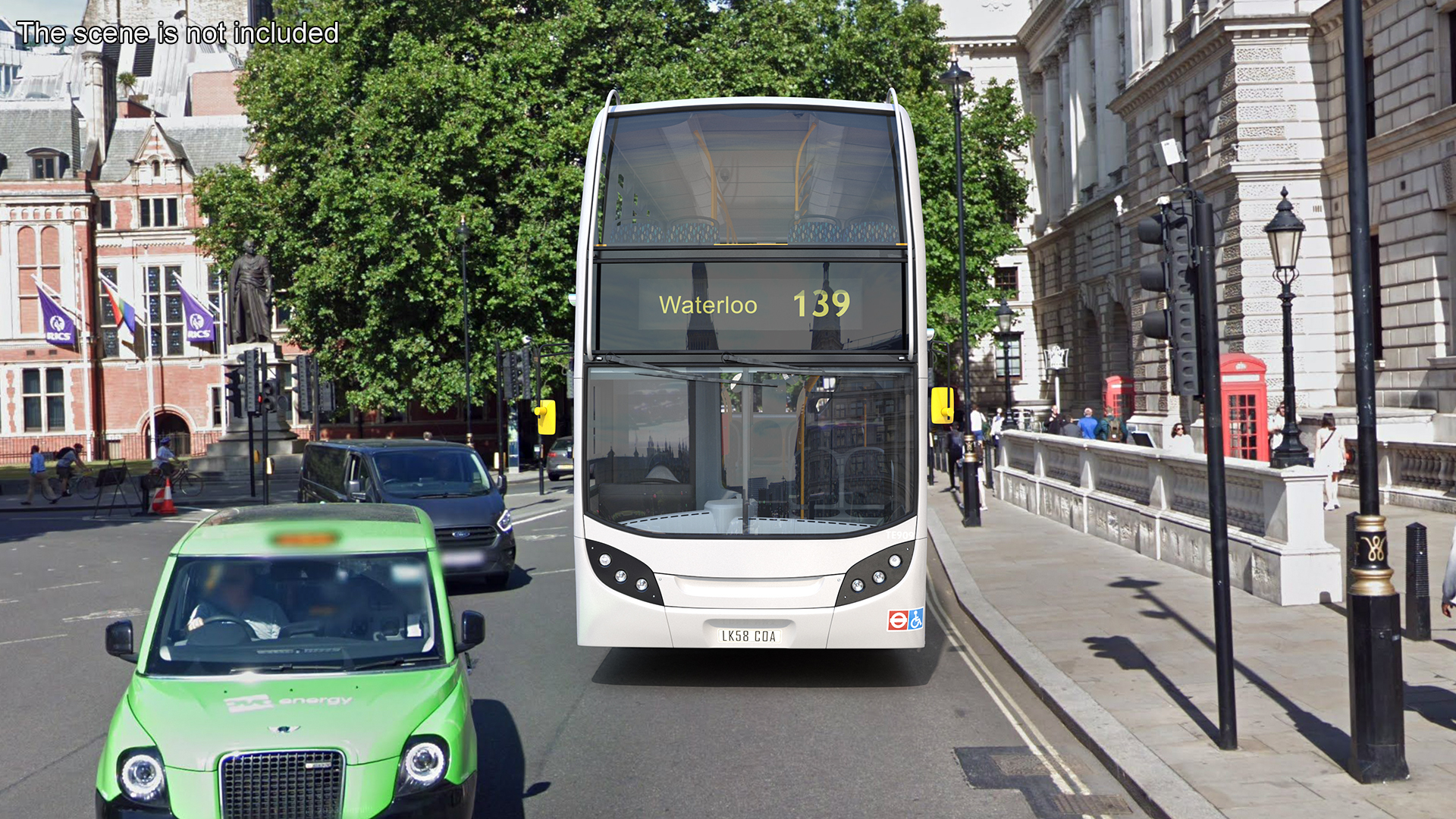3D Alexander Dennis Enviro400 Double Decker Bus Rigged