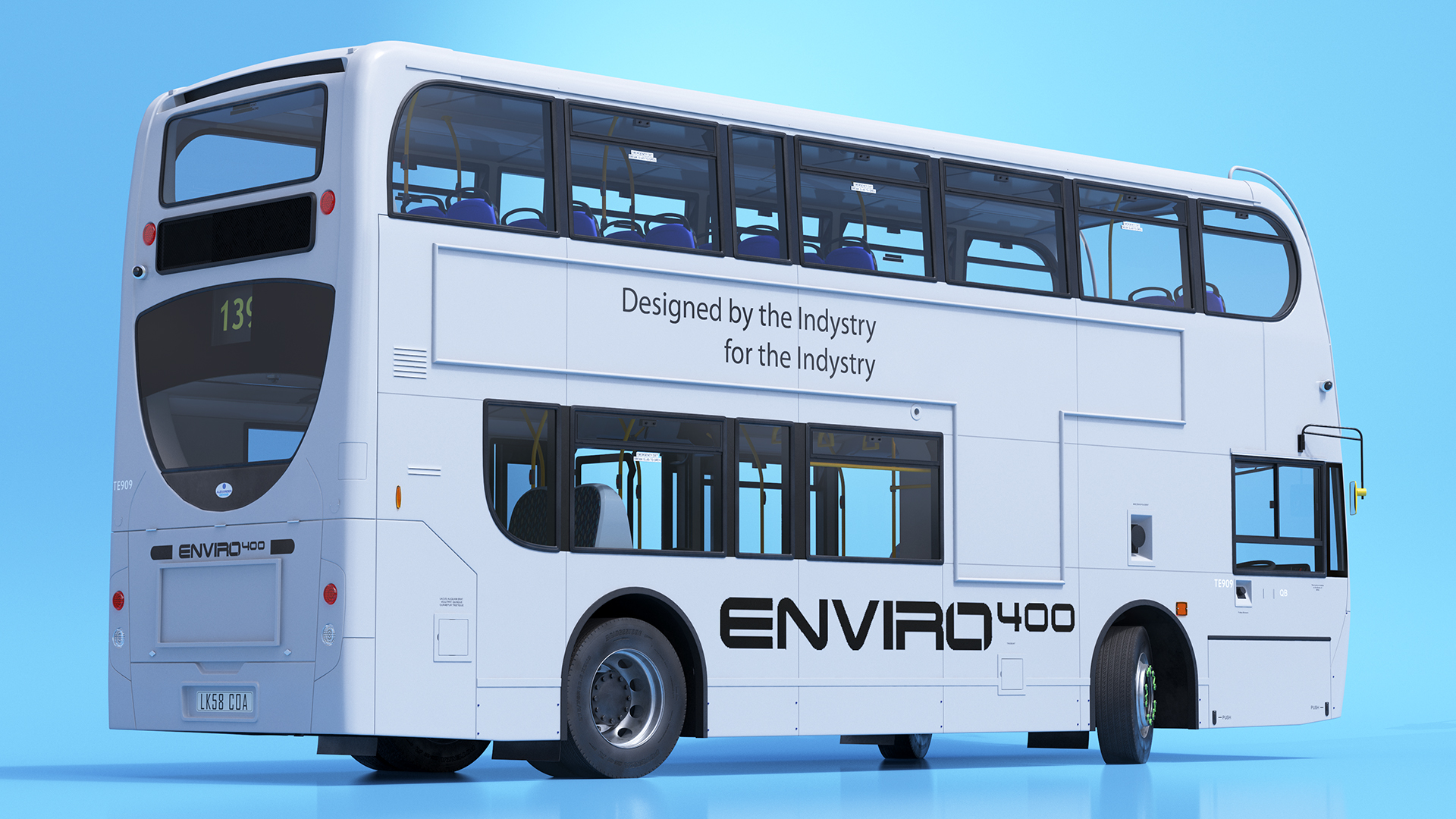 3D Alexander Dennis Enviro400 Double Decker Bus Rigged