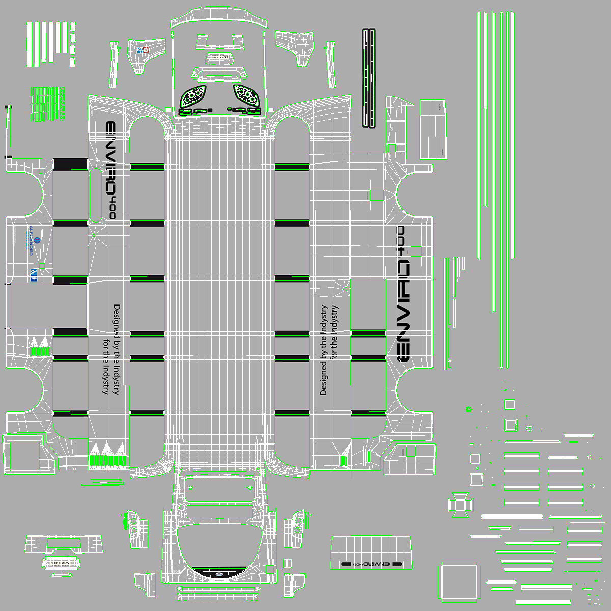 3D Alexander Dennis Enviro400 Double Decker Bus Rigged