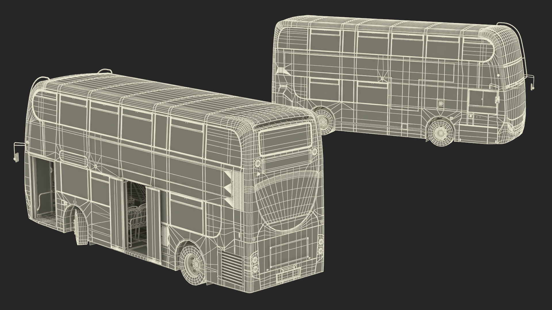 3D Alexander Dennis Enviro400 Double Decker Bus Rigged