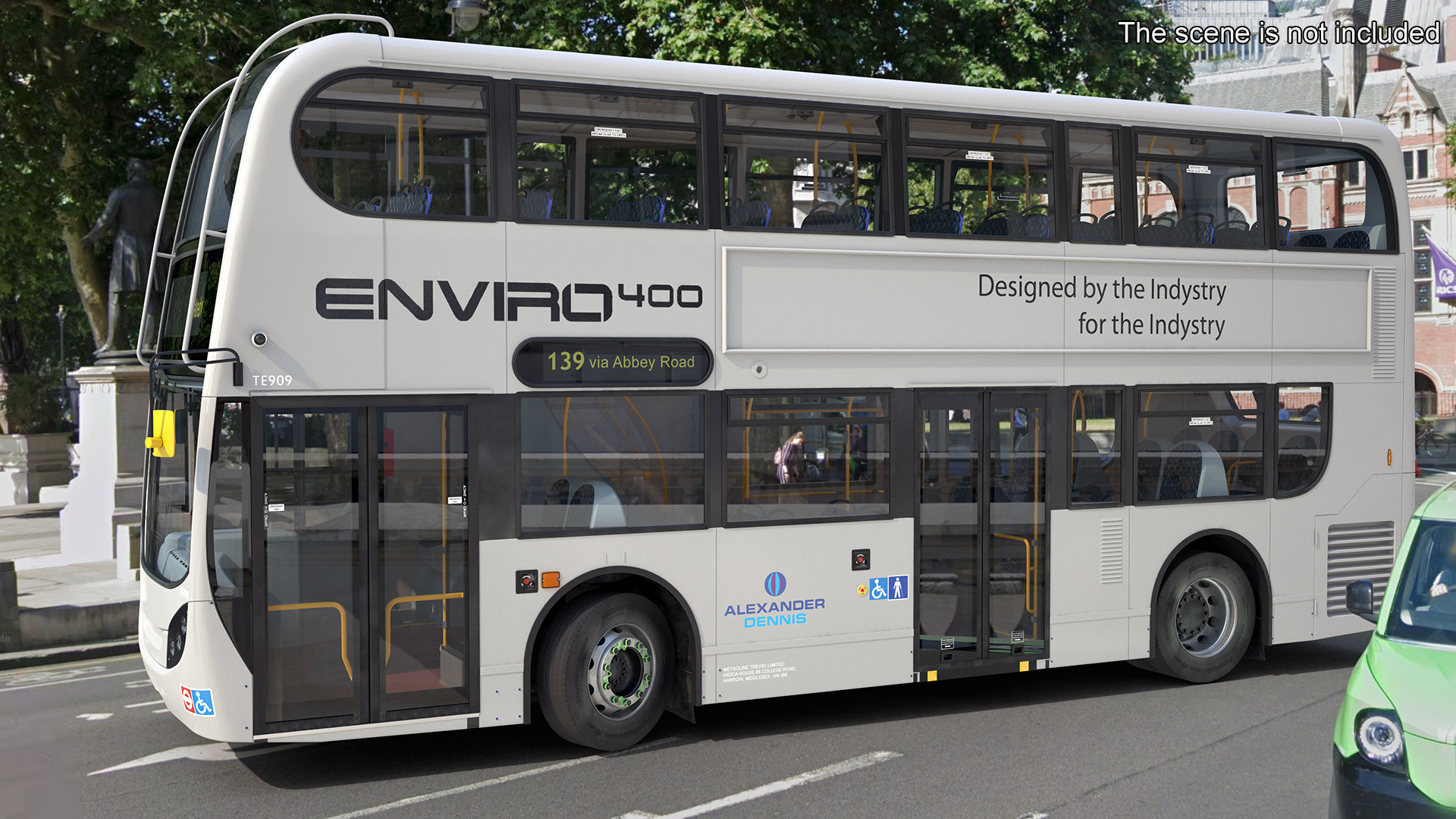 3D Alexander Dennis Enviro400 Double Decker Bus Rigged