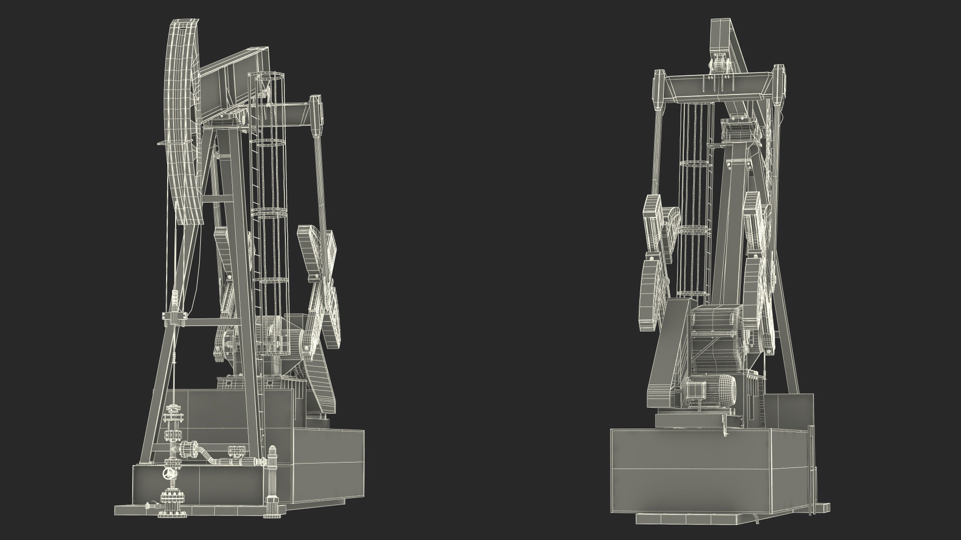 Oil Pumpjack Rigged 3D model