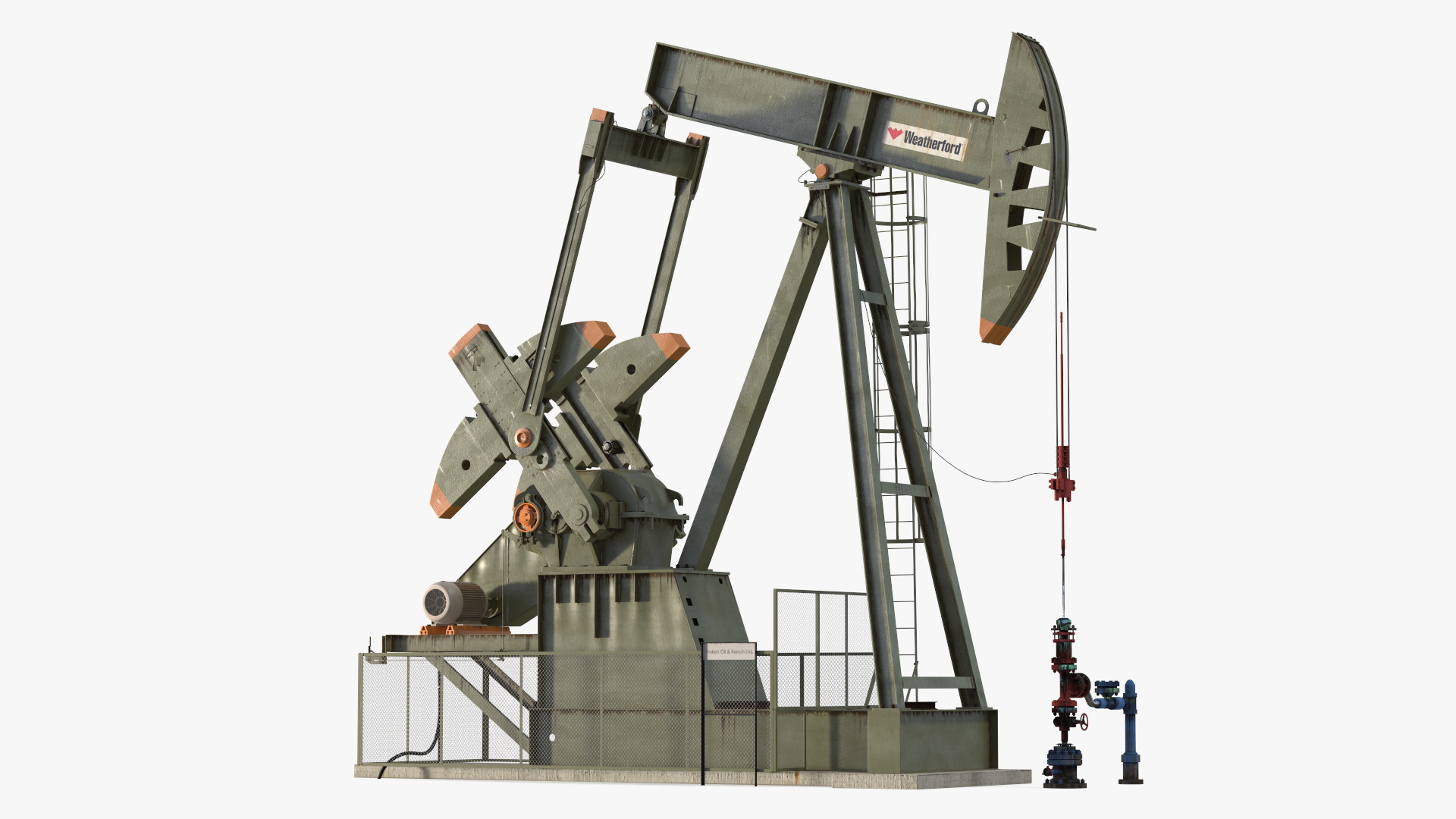 Oil Pumpjack Rigged 3D model