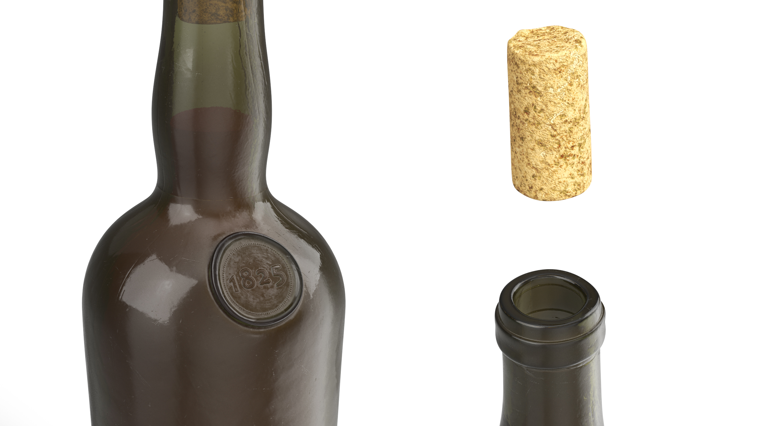 Antique Wine Bottle 3D model