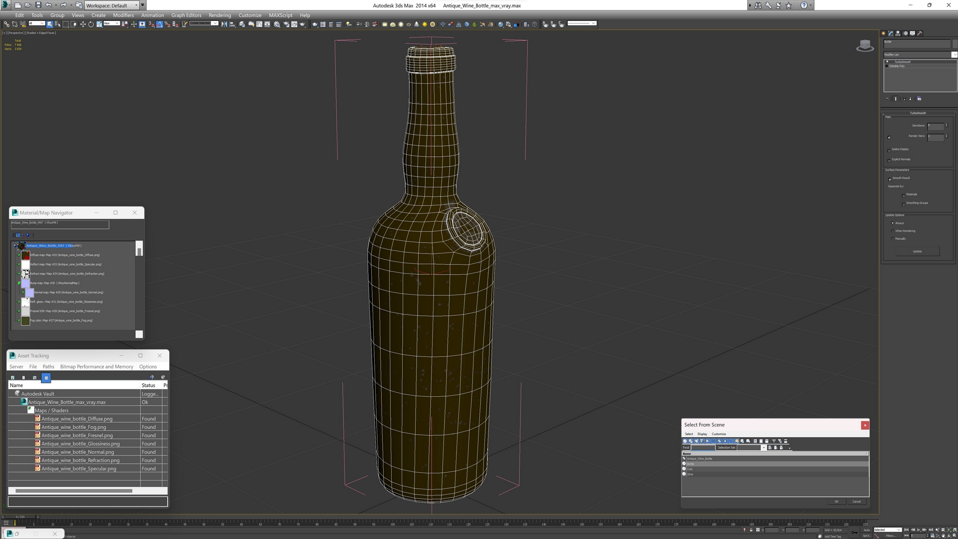 Antique Wine Bottle 3D model