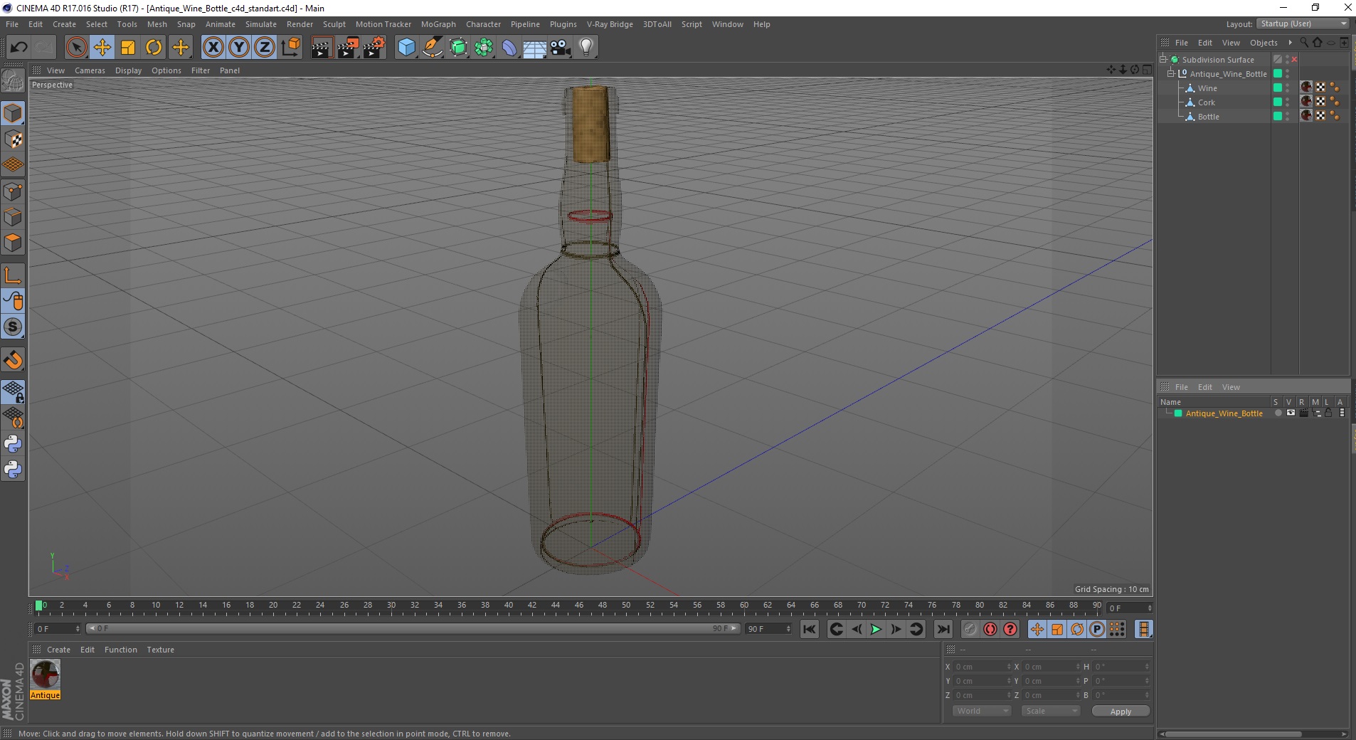 Antique Wine Bottle 3D model