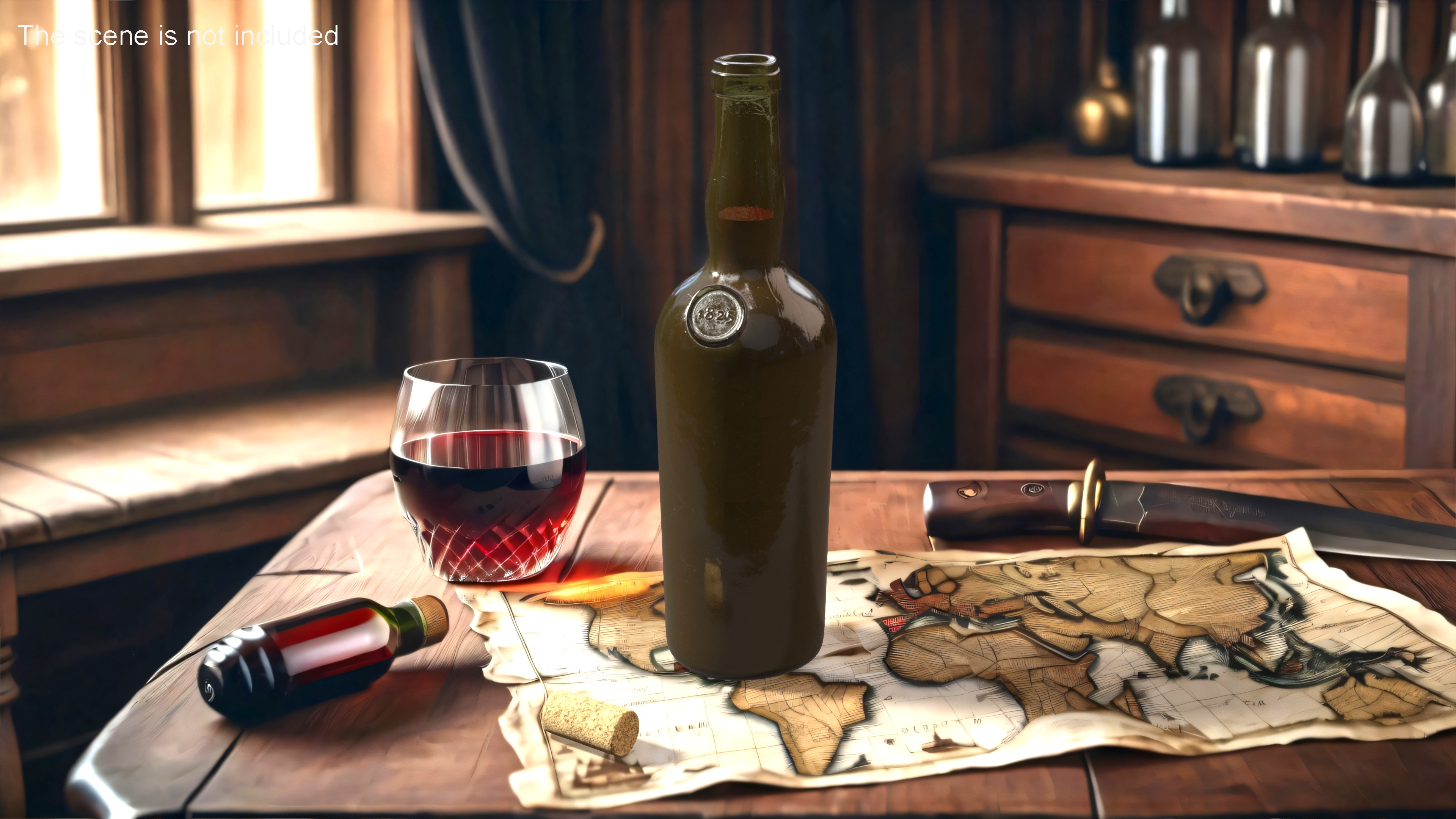 Antique Wine Bottle 3D model