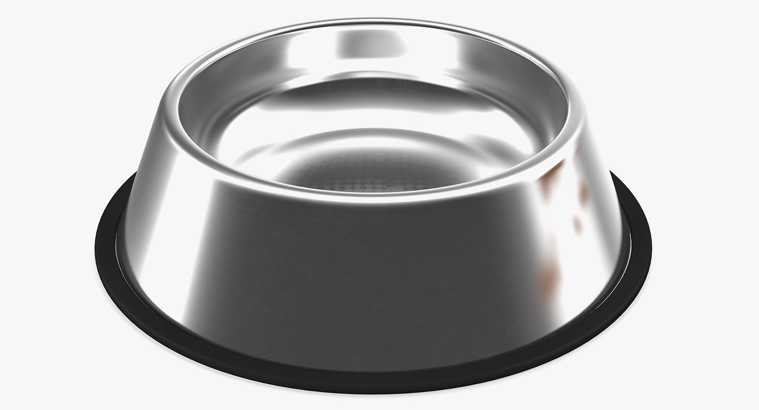 3D Dry Dog Food Stainless Steel Bowl model