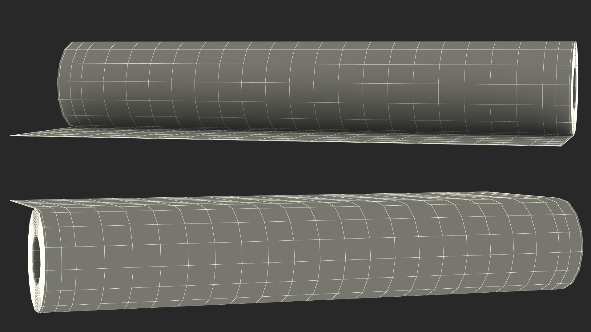 3D Fabric Roll Purple model
