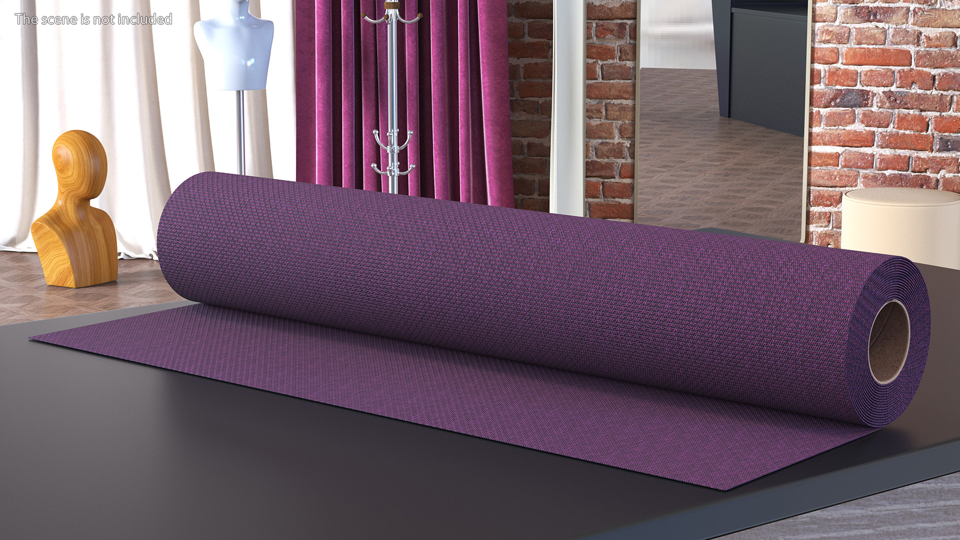 3D Fabric Roll Purple model