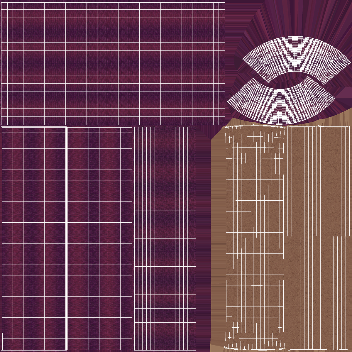 3D Fabric Roll Purple model