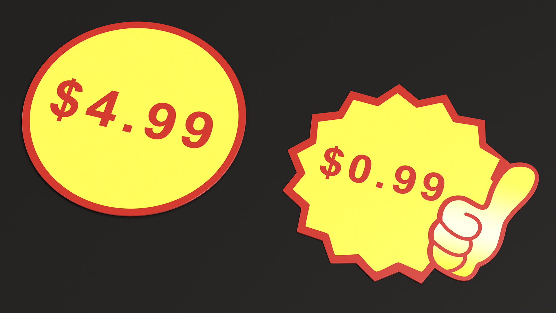 3D model Paper Price Tags with Editable Text