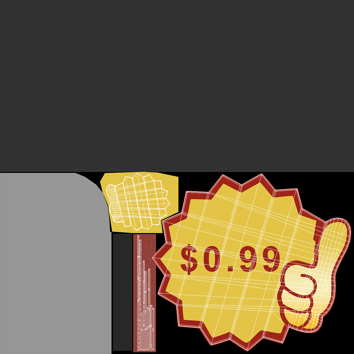 3D model Paper Price Tags with Editable Text