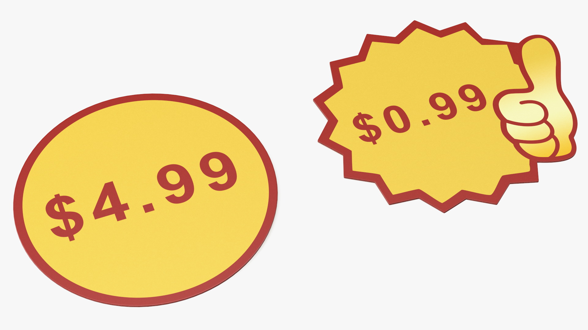 3D model Paper Price Tags with Editable Text
