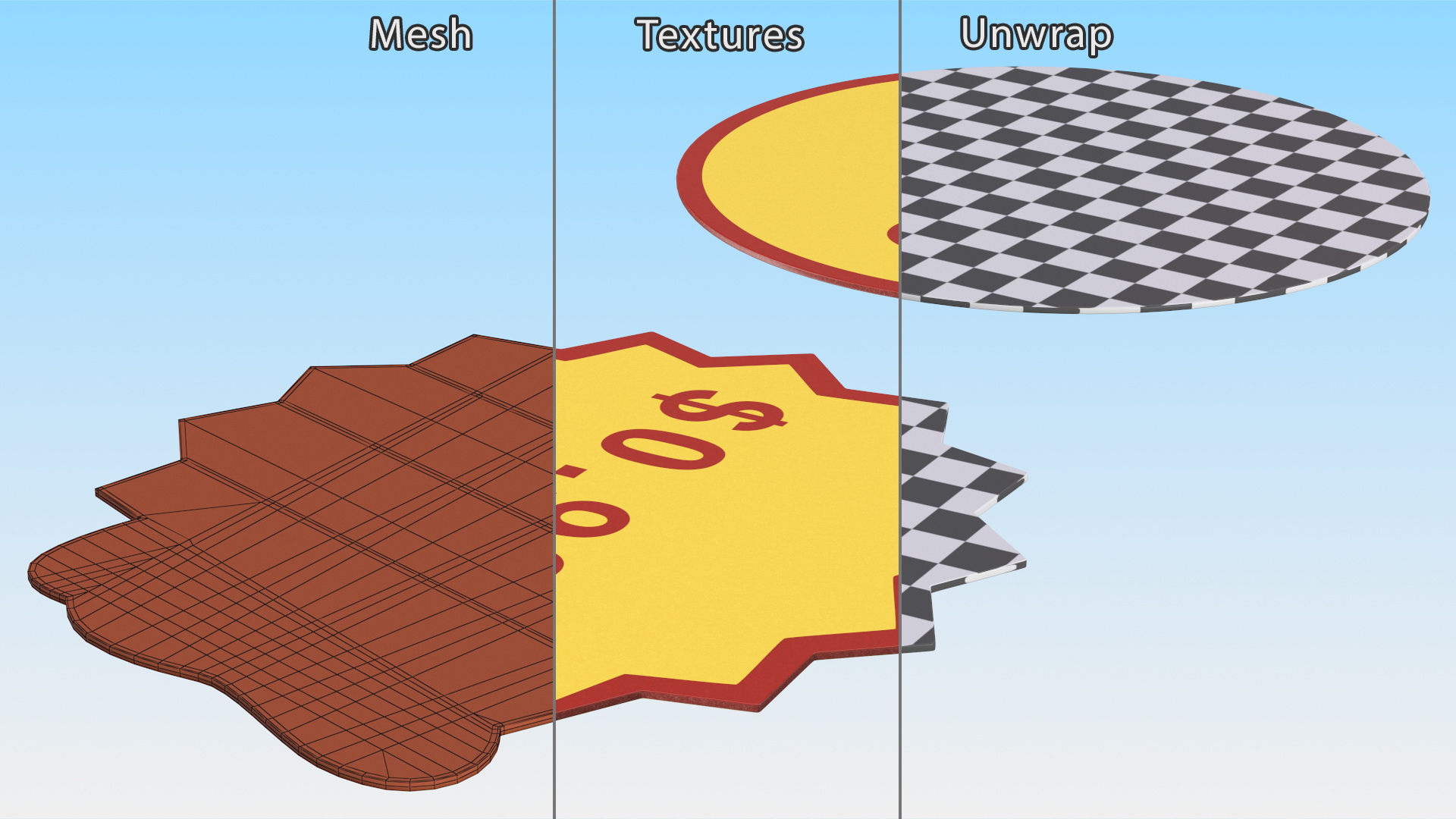 3D model Paper Price Tags with Editable Text