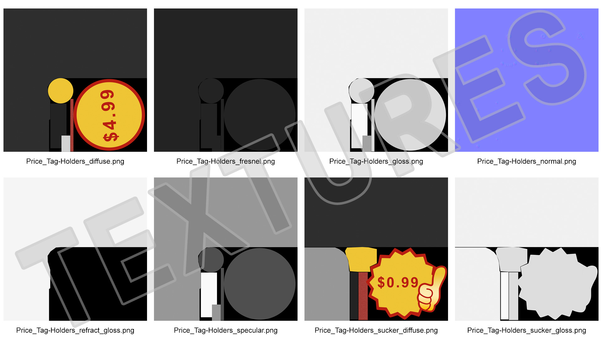 3D model Paper Price Tags with Editable Text