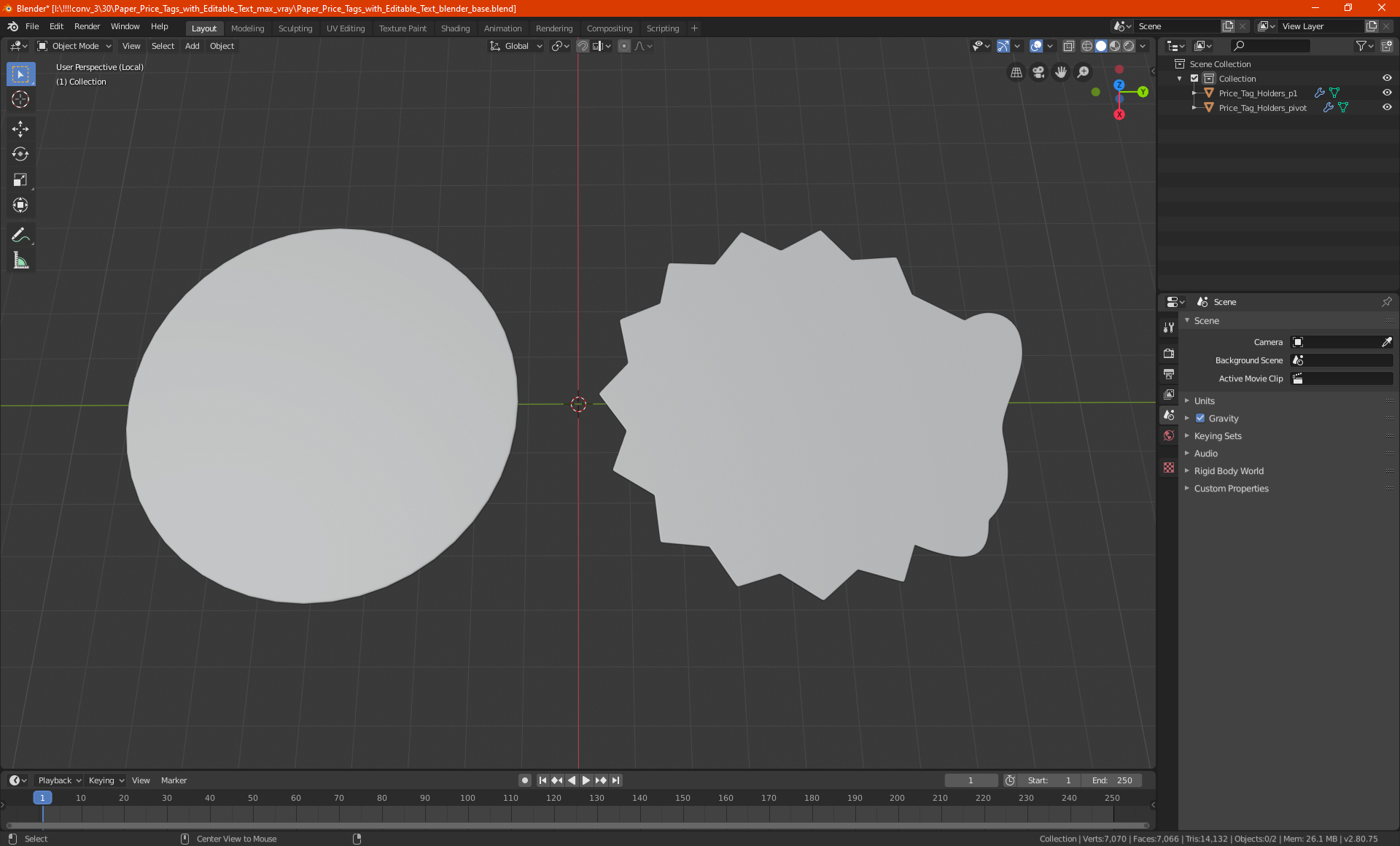 3D model Paper Price Tags with Editable Text