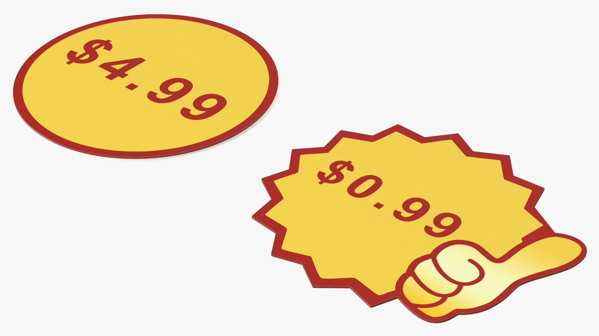3D model Paper Price Tags with Editable Text