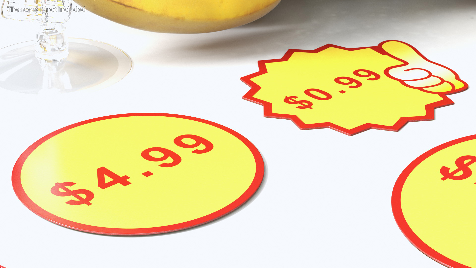 3D model Paper Price Tags with Editable Text