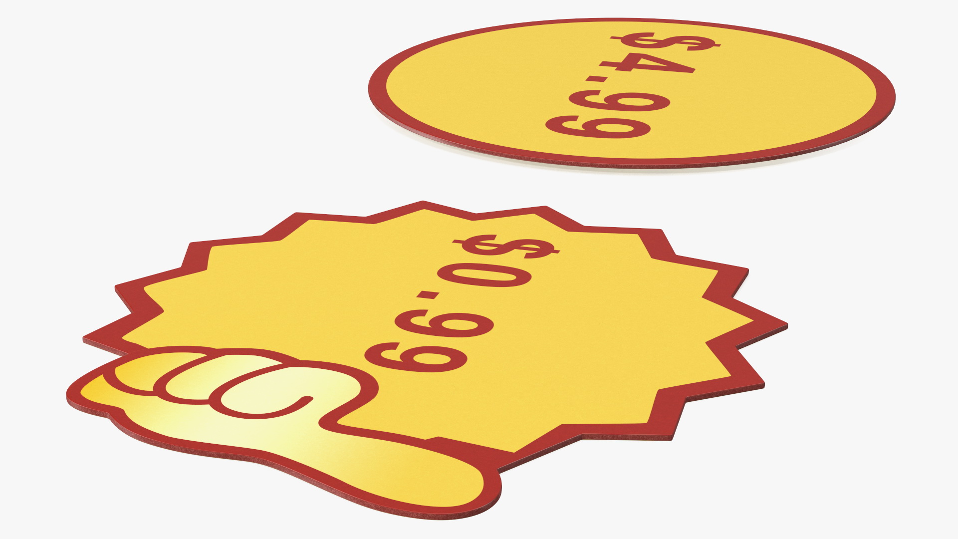 3D model Paper Price Tags with Editable Text