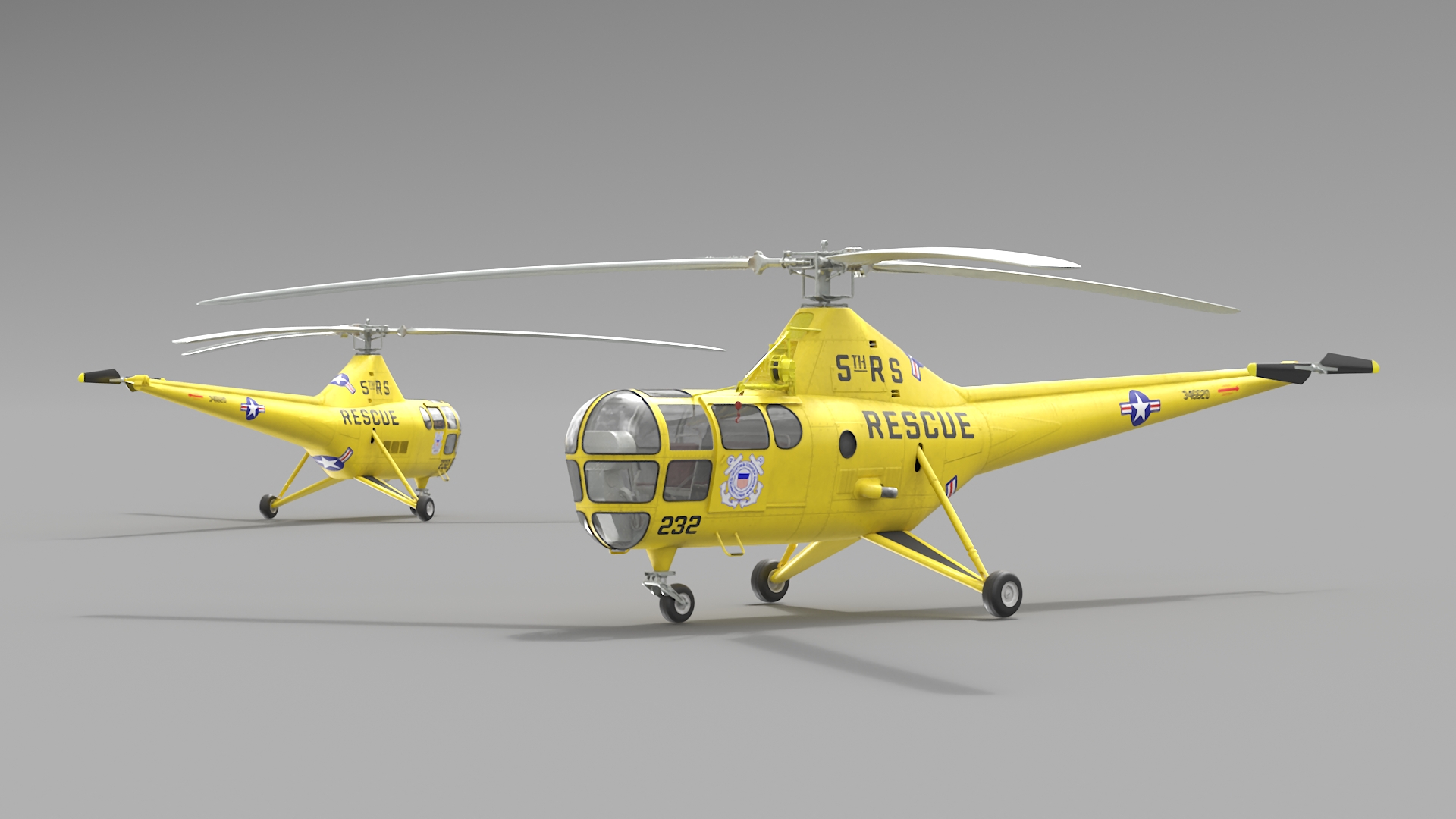 3D Search and Rescue Helicopter Sikorsky H-5
