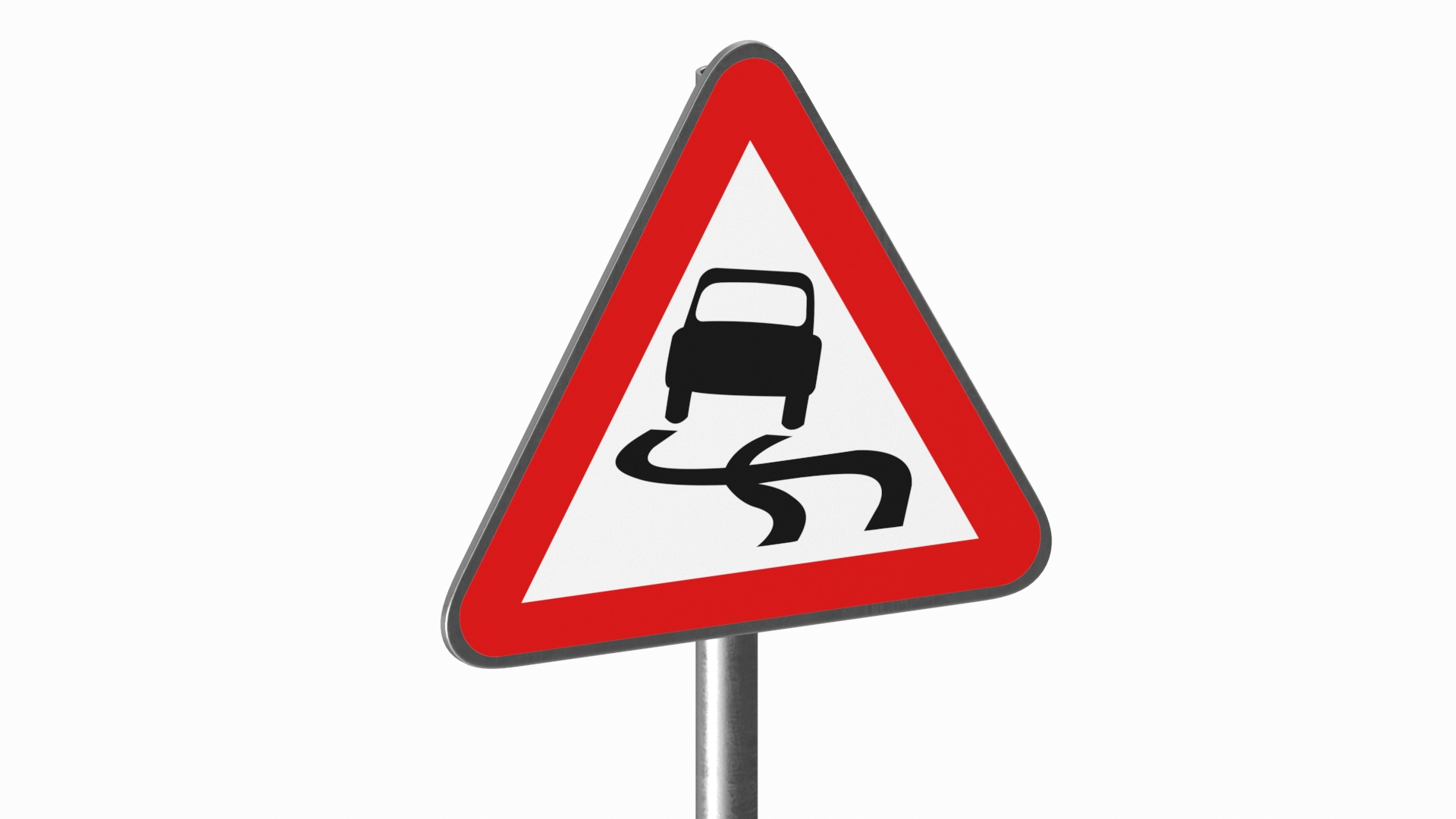 3D Road sign Slippery Road model