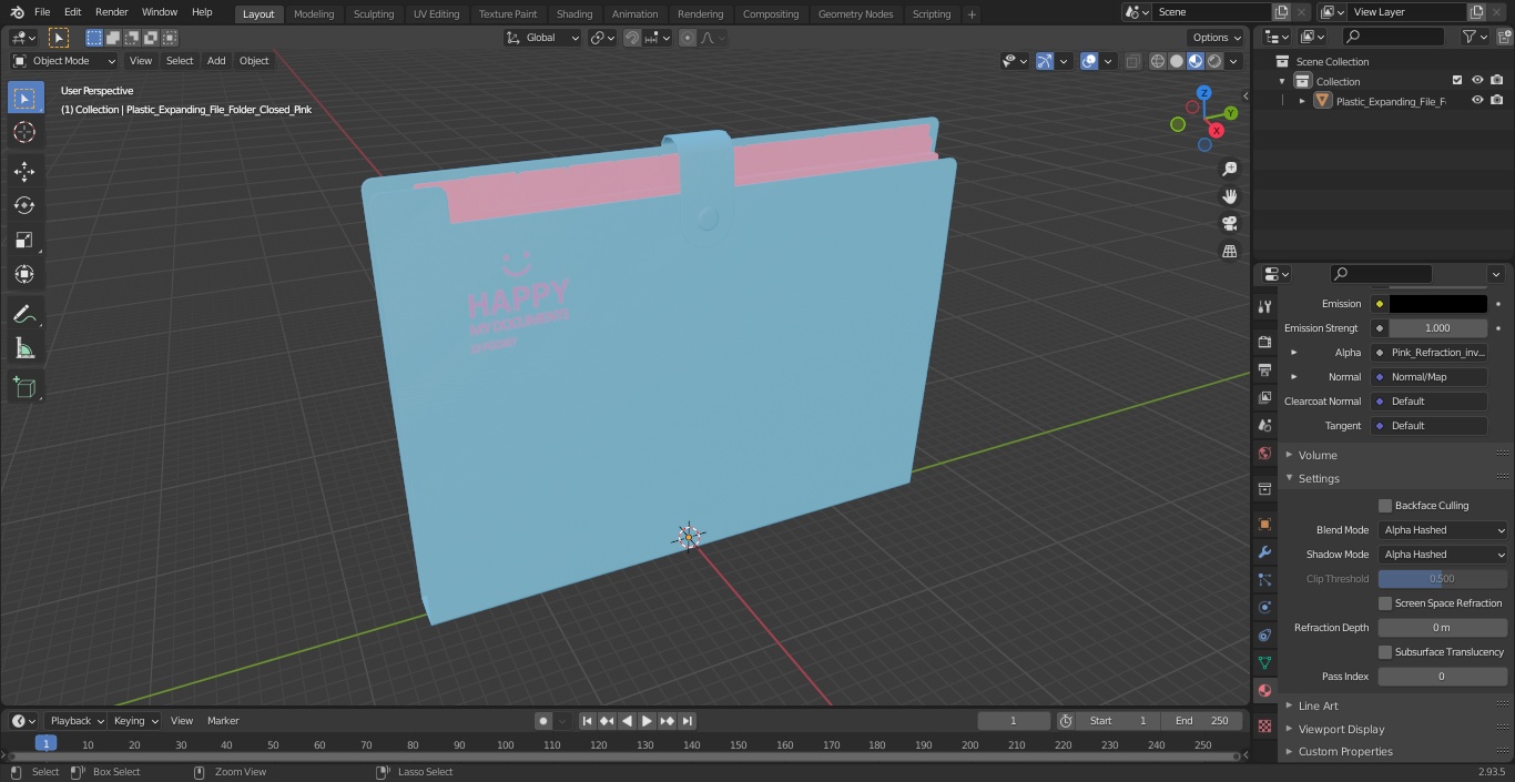 3D Plastic Expanding File Folder Closed Pink